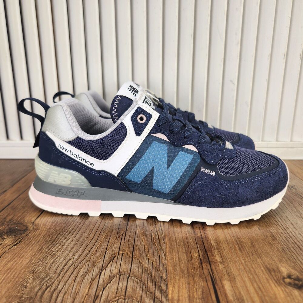 New Balance 574 v2 Running Shoes Womens Size 7 Navy Retro Style Sneaker WL574IL2
